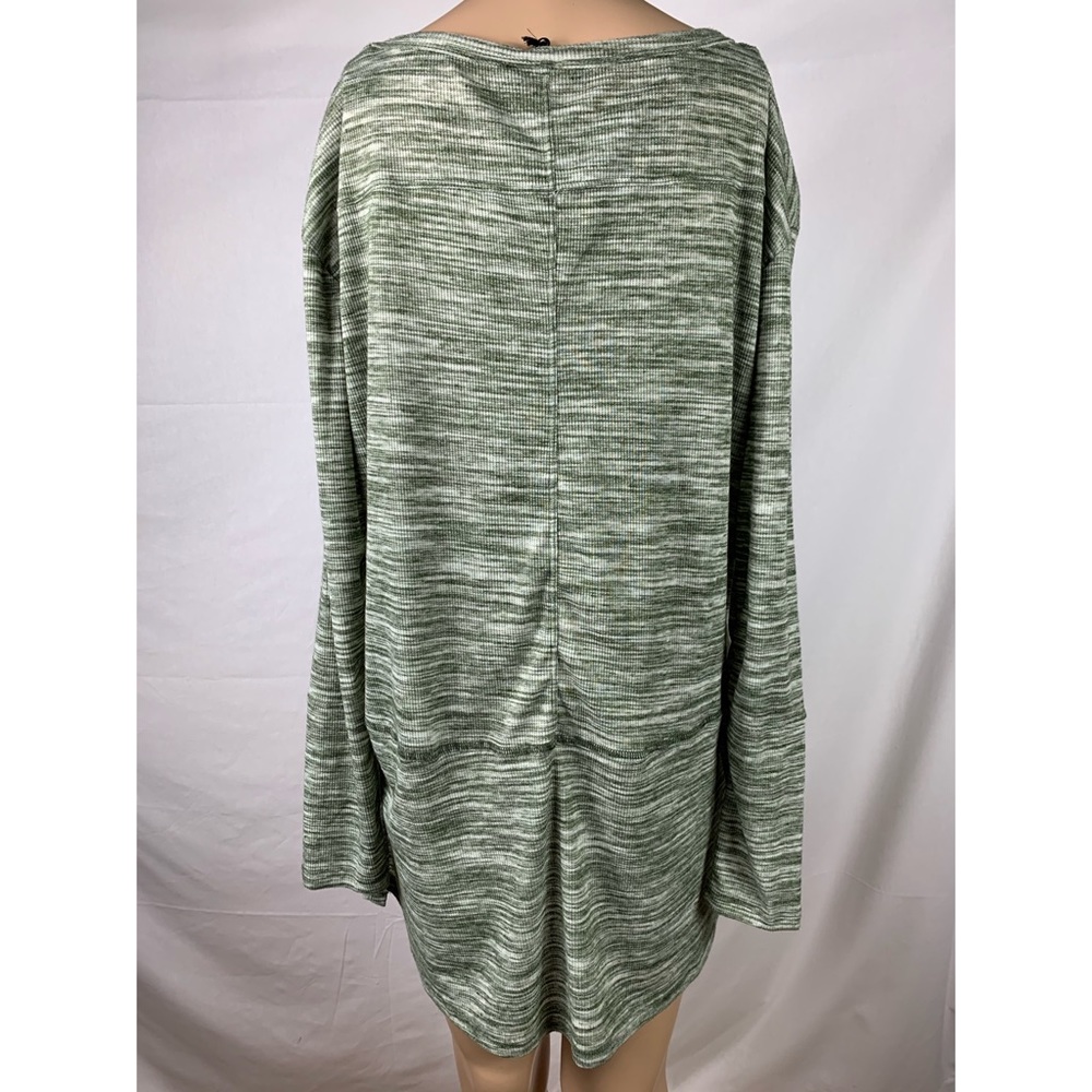 Long Sleeve Green & Gray Oversized Tunic - Picture 3 of 7